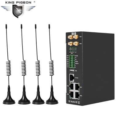 Industrial Double SIM Card Router Supports 2DI/2DO,/1WAN/3LAN/1 RS485 and 1 RS232 VPN Router  R40