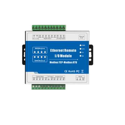 M100T Modbus TCP Ethernet Remote IO Module (2DI+2DO+2AI+RJ45+RS485)